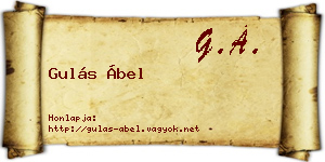 Gulás Ábel névjegykártya